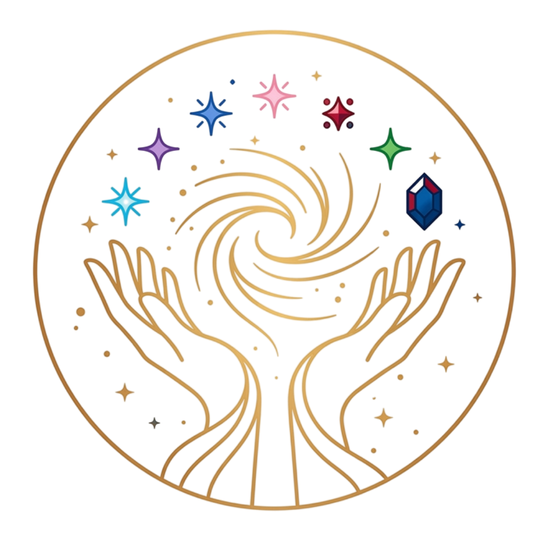 Ilustración: dos manos abiertas que reciben una espiral de energía